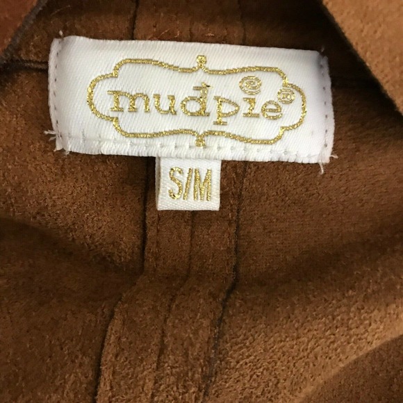 Mudpie Cardigan Women S M Brown Faux Suede Open Sleeveless Mid Length Vest - Picture 10 of 12